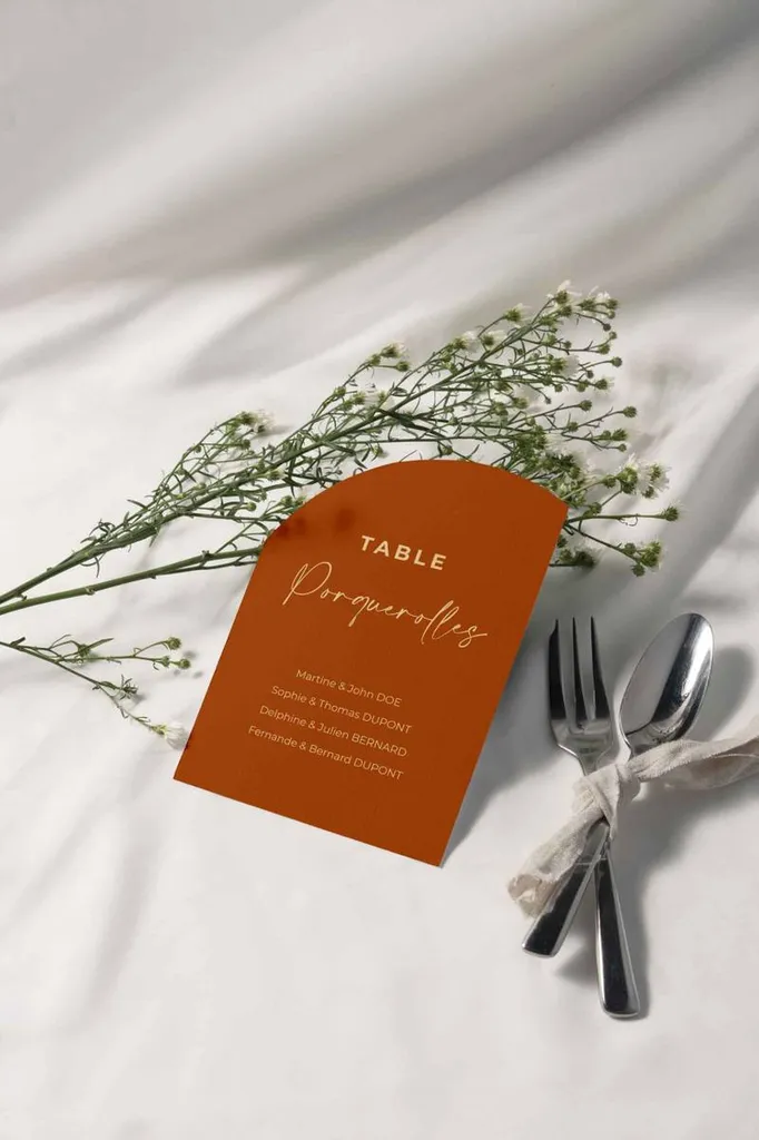 petit carton de table placement de prénom sur table mariage provence terracotta