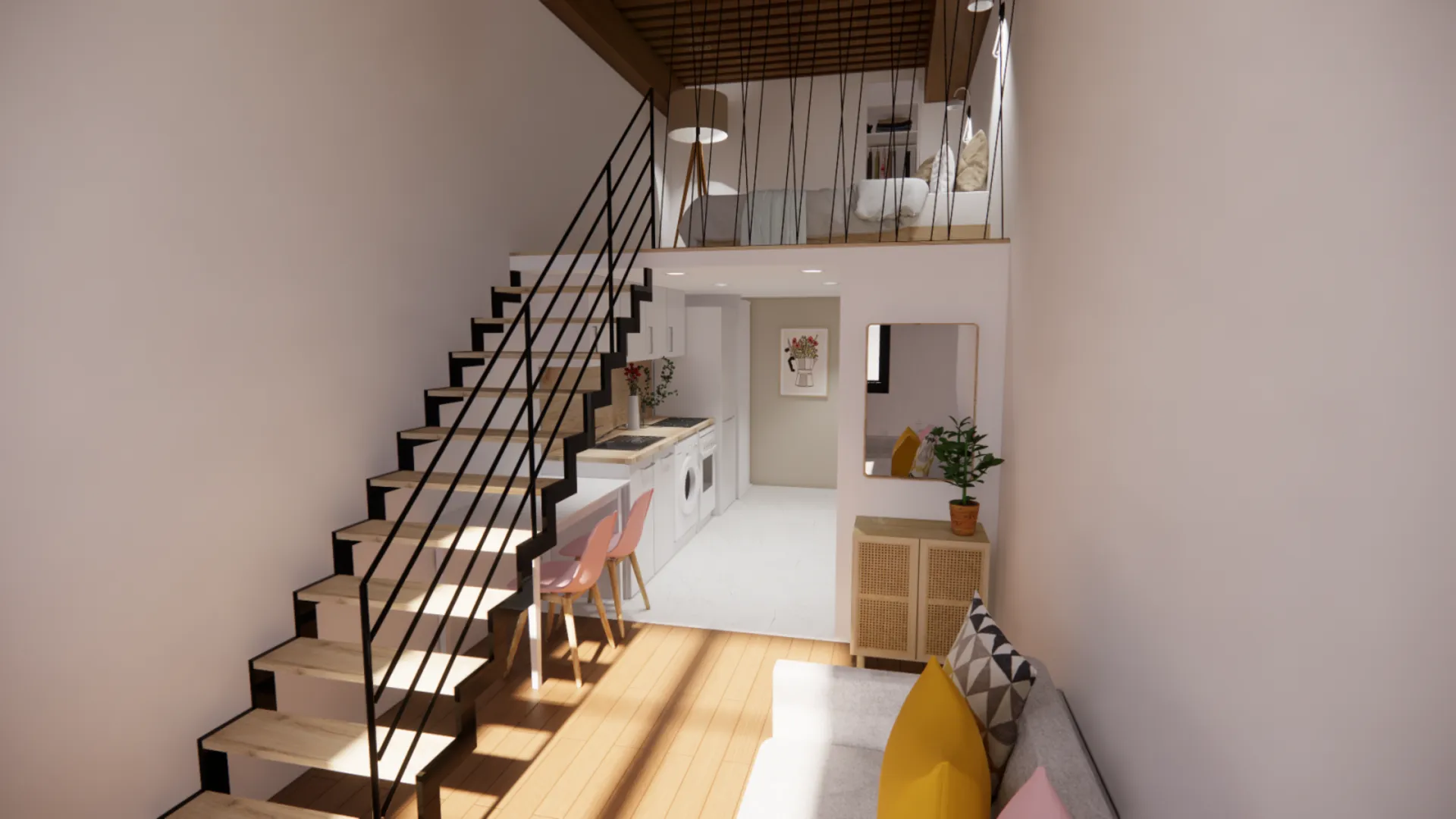 appartement T2 mezzanine à Lyon 4 69 bel ancien rénové