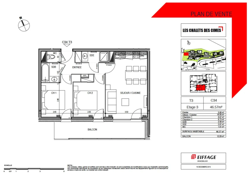 Appartement T3 aux saisies 