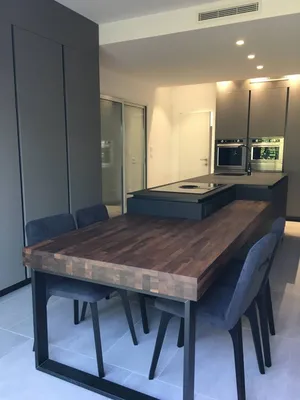 ilot avec table à manger bois massif lyon