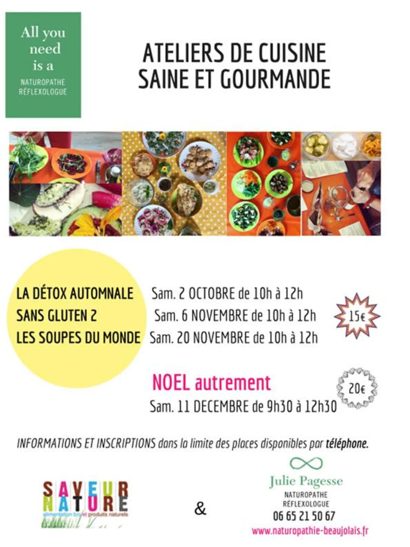 Ateliers cuisine gourmande et saine