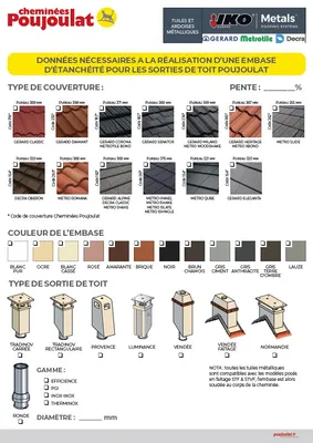 Embase POUJOULAT Formulaire pour Tuiles et Ardoises IKO Metals 05_2025