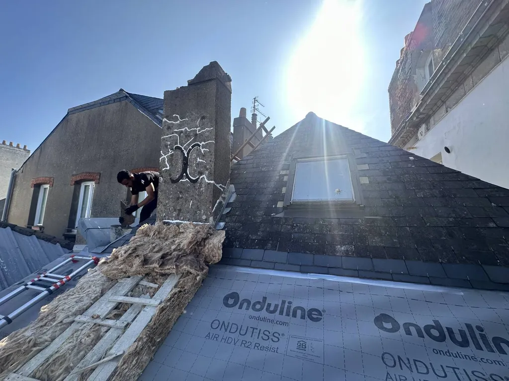 Première étape, dépose TOITURE