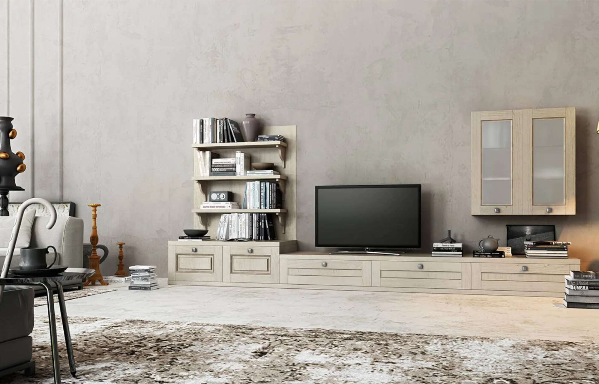 Photo d'un meuble de rangement italien sur mesure au style classique avec pose sur mesure à Bandol dans le Var