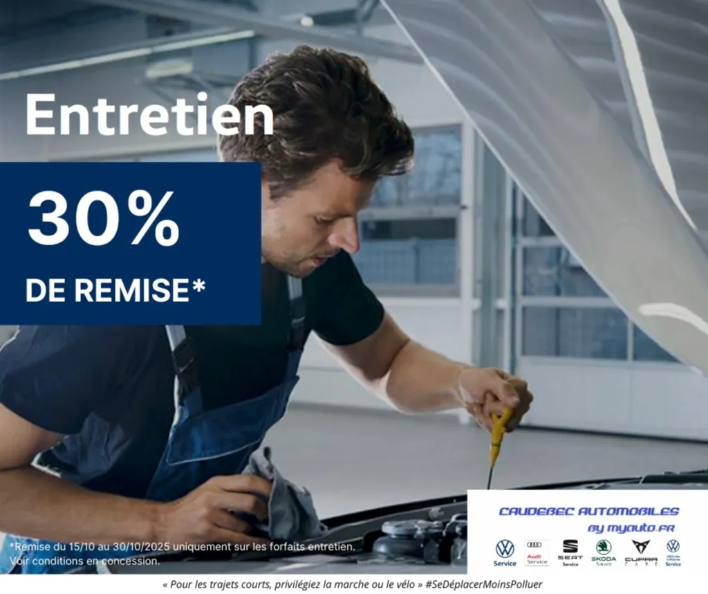 Promotion : 30% de réduction sur votre forfait entretien / freinage / distribution