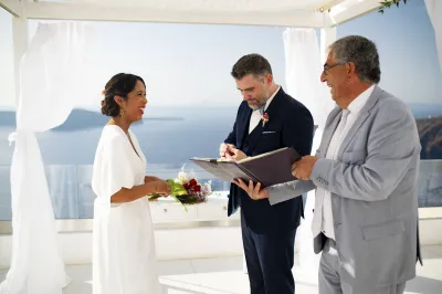 mariage de luxe à Santorin