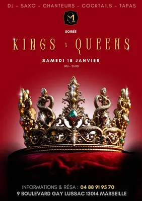 Soirée Kings & Queens - Samedi 18 janvier à 19h30
