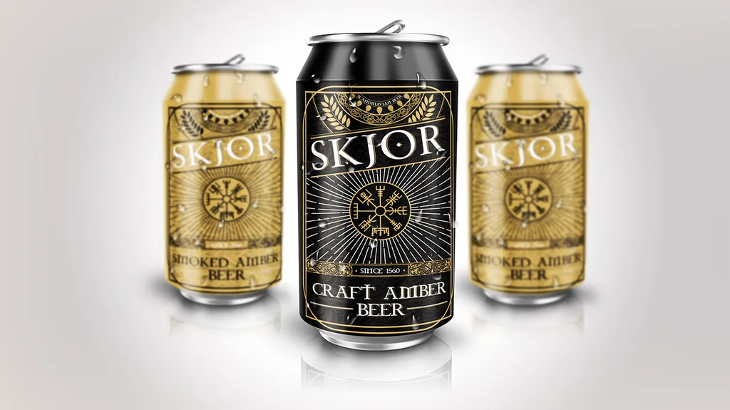 Création graphique et impression de packaging sur canette pour bière artisanale scandinave à Marseille