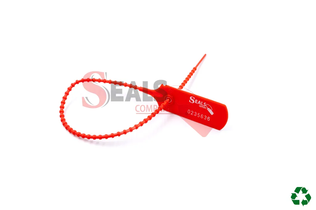 Scellé réglable BASICSEALS 400 à crantage sécurisé, résistance 17 kgf, ISO PAS 17712, traçabilité et conformité C-TPAT