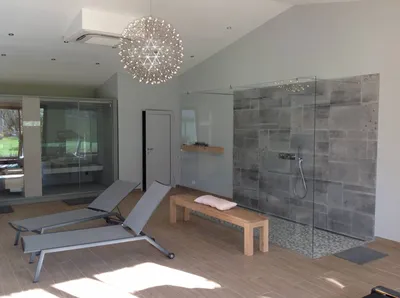 douche double avec paroi fixe 