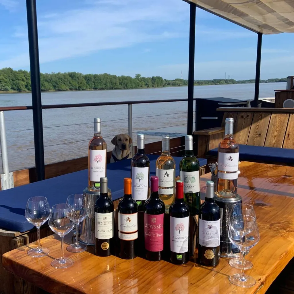 Balade en bateau sur la Garonne avec une dégustation de vin à Bordeaux