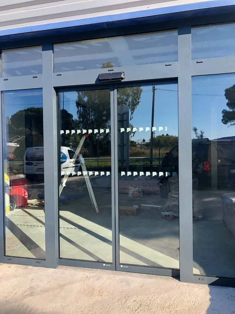 Rénovation devanture menuiserie et porte automatique à Aix en Provence