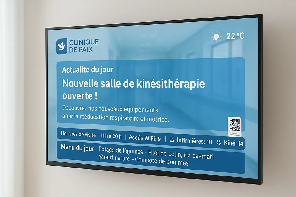 Chaine interne clinique et hopital pour diffuser de l'information aux patients