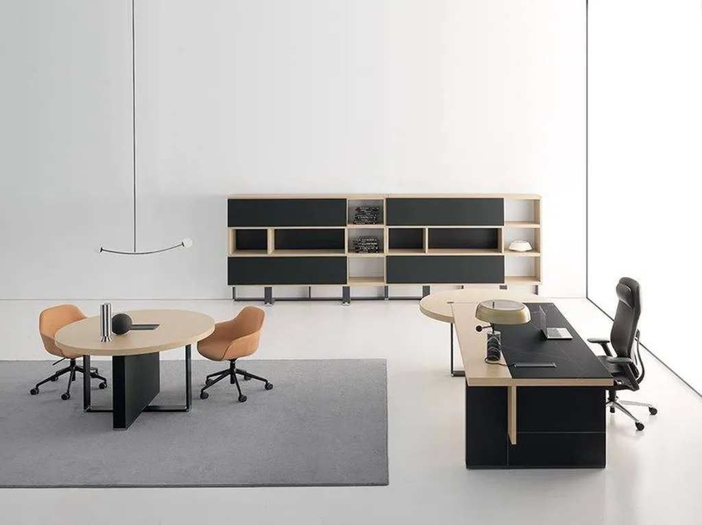 Bureau bois VIGO avec table de réunion et meubles de rangement bois à Alès dans le GARD
