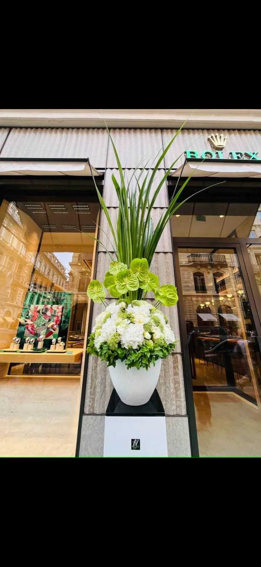 Remplacement du bouquet de fleurs à l'entrée d'un magasin de façon hebdomadaire pour toujours avoir des fleurs fraîches à Lyon