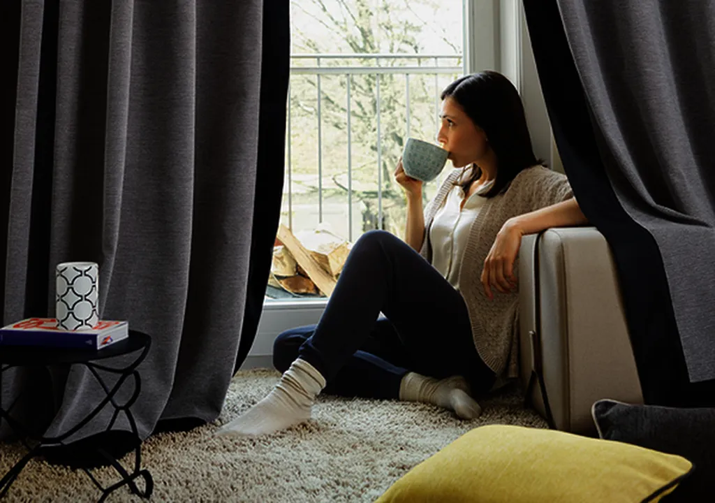 Confection de rideaux thermiques en velours pour chalet à Megève