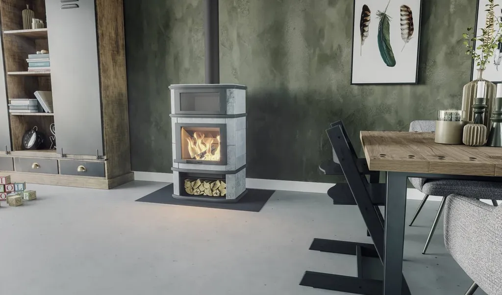 Poêle à bois four en pierre ollaire pour petit espace avec accumulation Altech Merignac