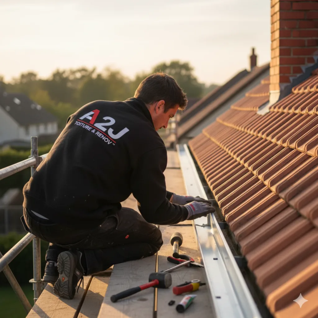 Pose, rénovation et entretien de gouttières zinc, aluminium et PVC à Marseille et Aix-en-Provence par A2J Toiture & Renov’ artisan zingueur