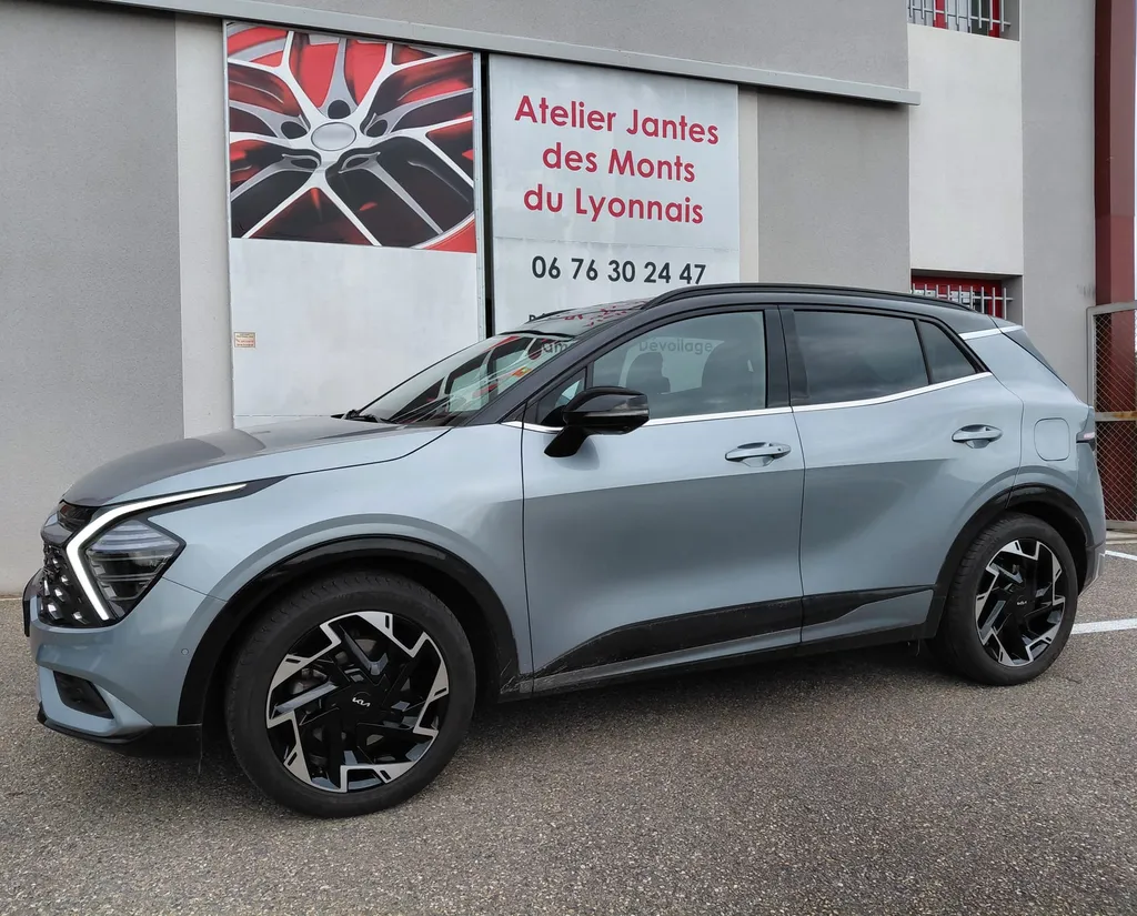 Rénovation de jantes sur un Kia avant la fin d'une location à Lyon