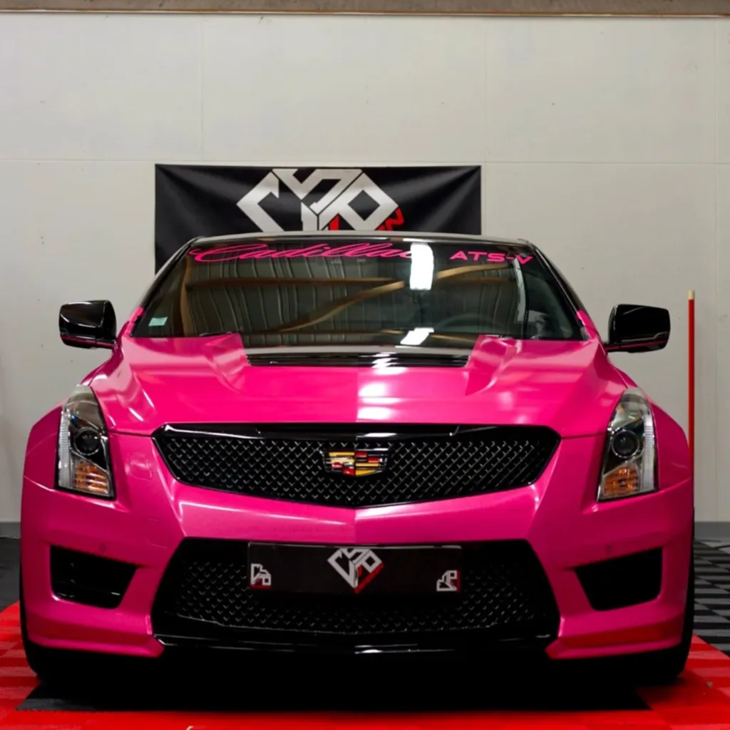 Covering sur mesure pour Cadillac ATS-V à Clermont-Ferrand avec finition premium 3M, Avery Dennison et Hexis