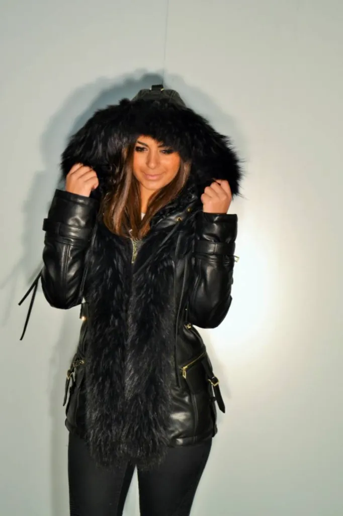 veste cuir et fourrure Giorgio femme