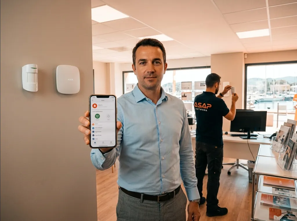 Gestion quotidienne d'alarme Ajax pour entreprise via application smartphone avec notifications en temps réel à Toulon