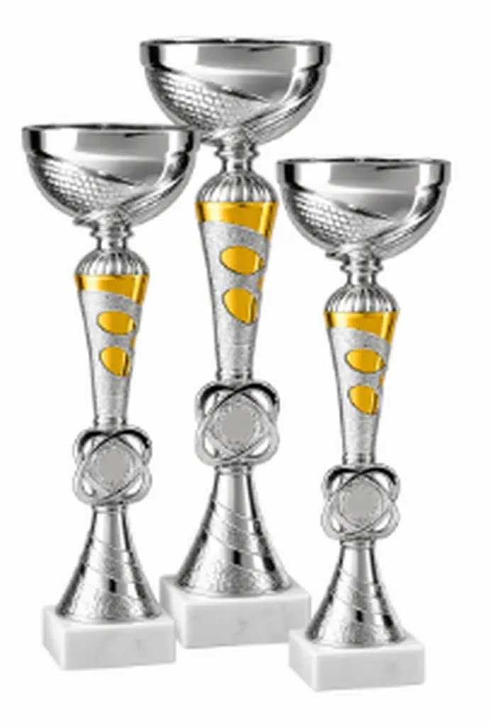 Coupe argentée et dorée personnalisable sur socle marbre – Réf.40580