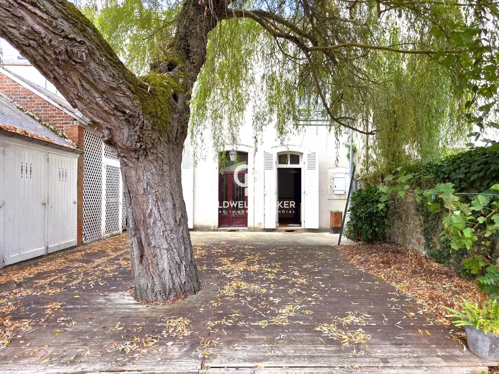Jardin arboré de plus de 400 m² sous un saule pleureur – maison à vendre au Mans