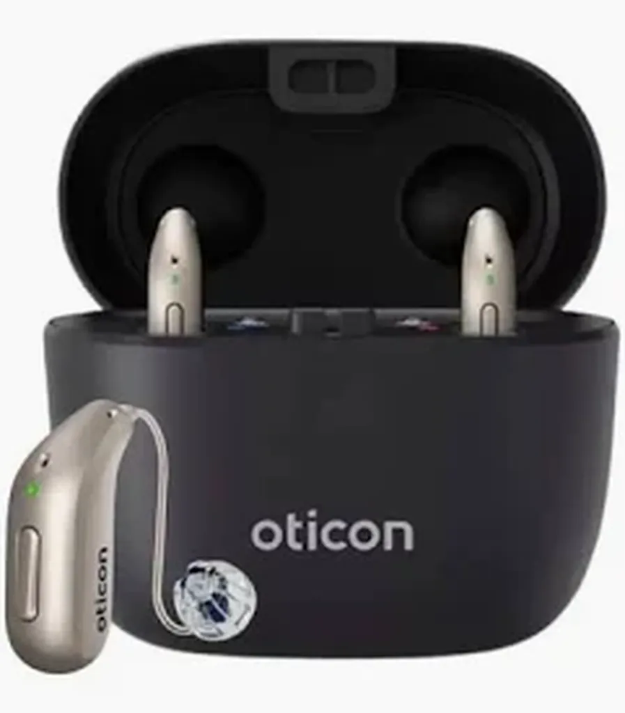 Oticon Intent miniRITE, aide auditive rechargeable avec technologie 4D Sensor disponible chez Côté Audition à Vienne