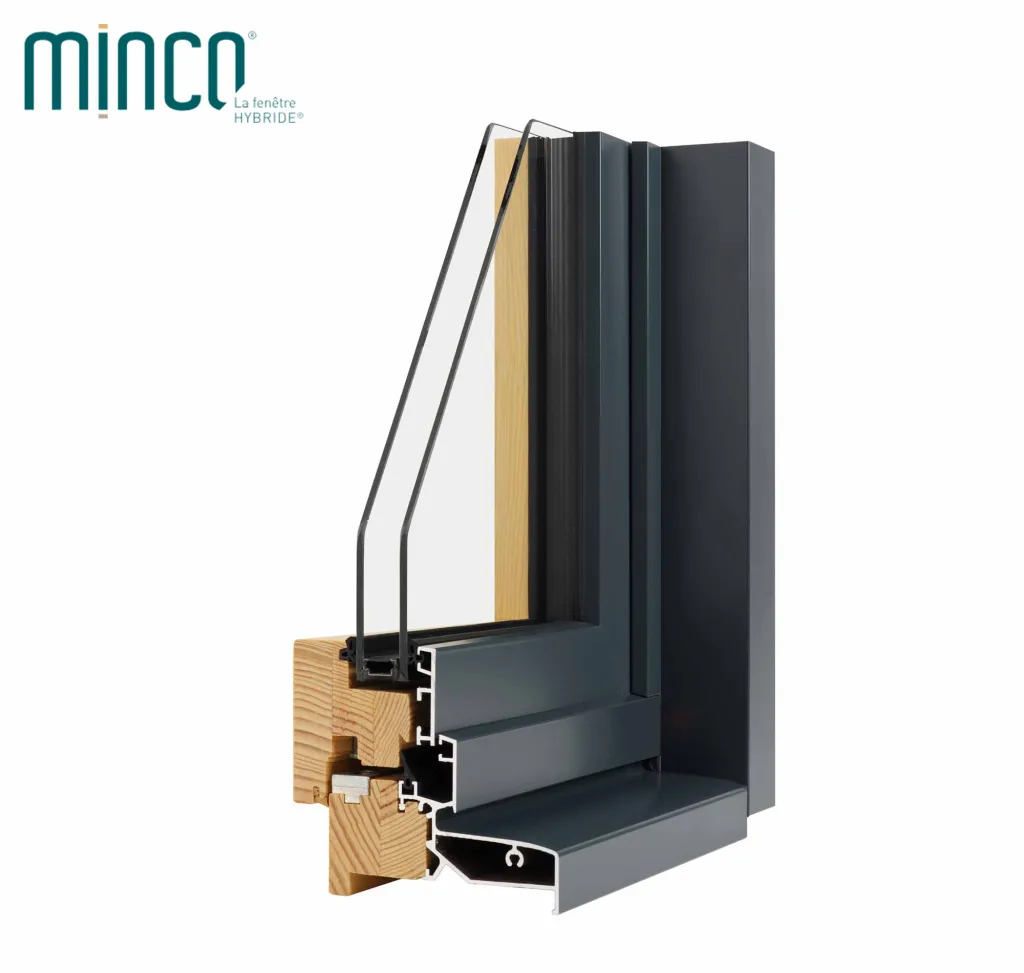Fenêtre hybride Minco avec bois et aluminium