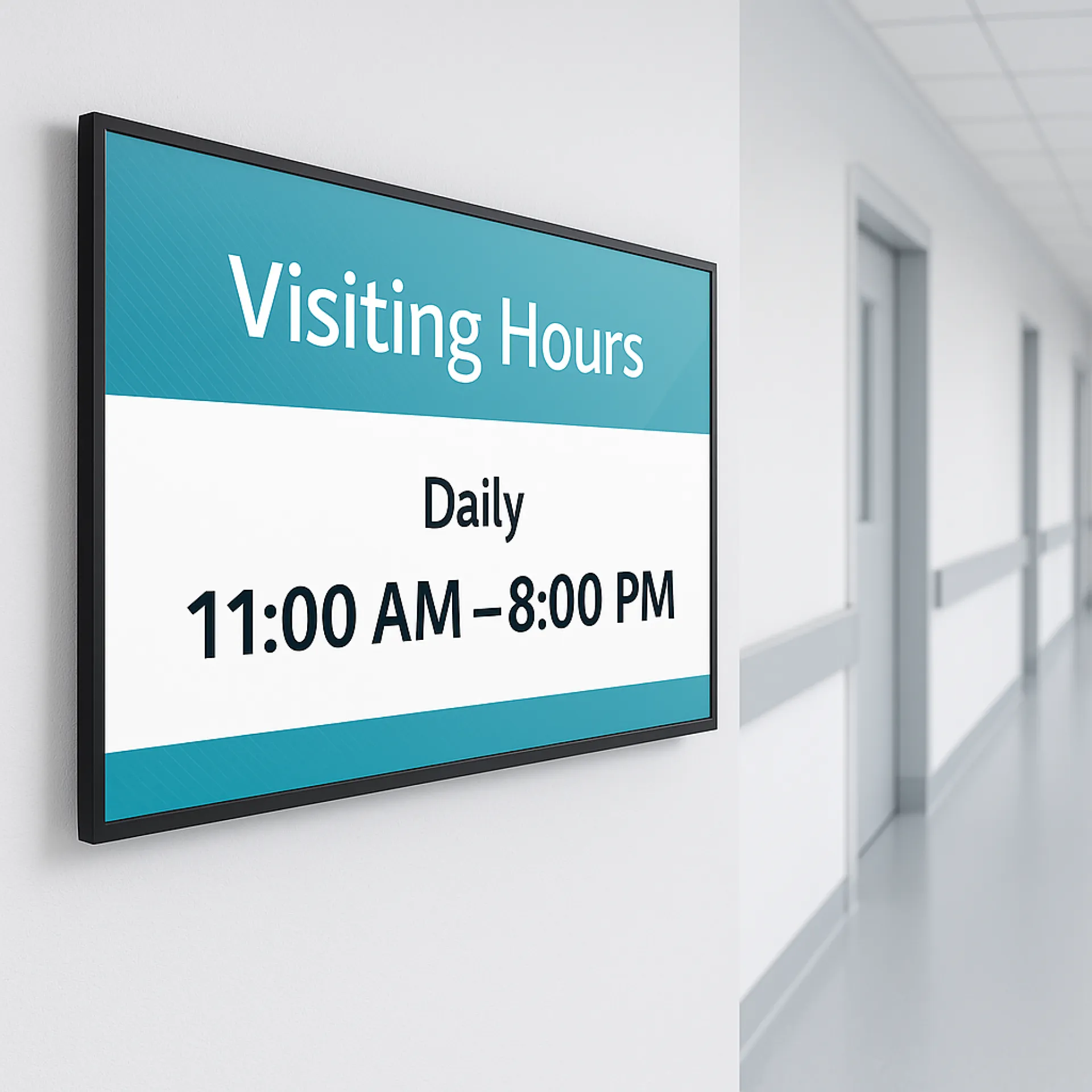 Ecran display d'affichage dynamique pour salle d'attente pour clinique, hopital