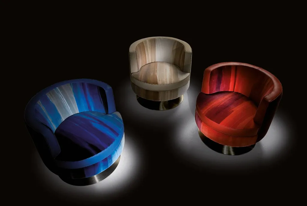 fauteuil rond italien en velours qui pivote à toulon