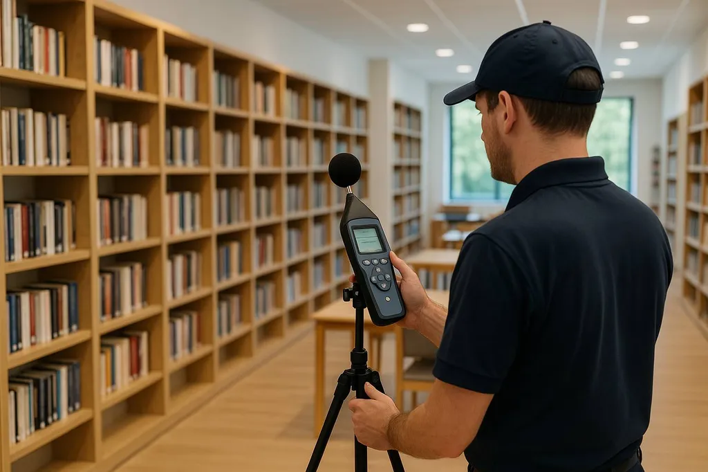 Test acoustique d'une bibliothèque à Lyon