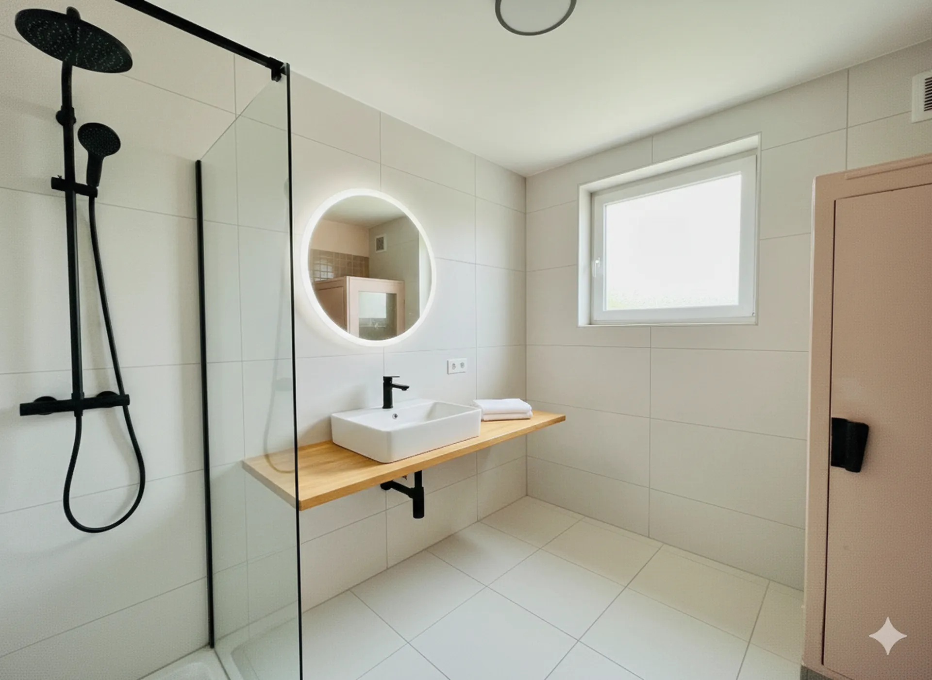 Idée salle d'eau moderne appartement 3 chambres avec balcon à vendre chez Helix immobilier proche du Vésinet