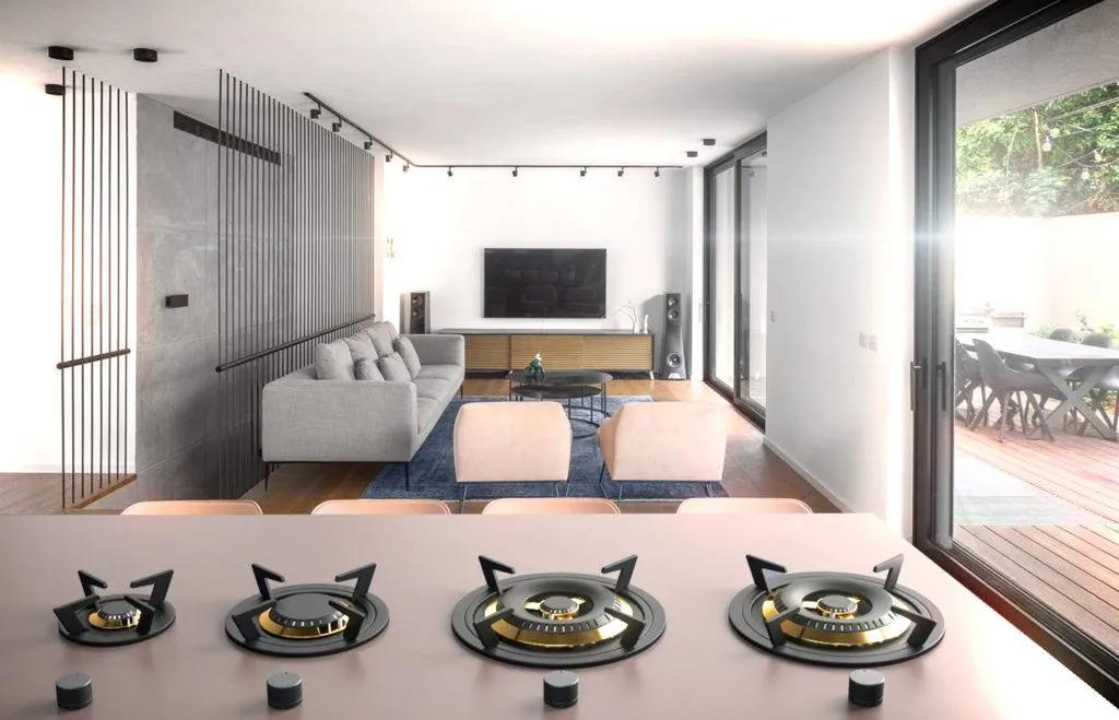 Quatres bruleurs gaz encastrable bordeaux