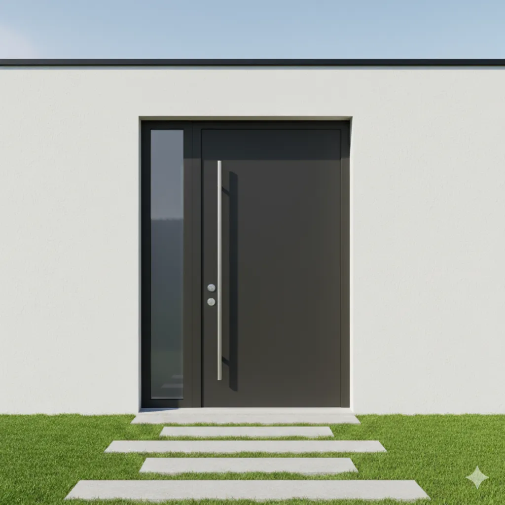 Porte en anodisé foncé