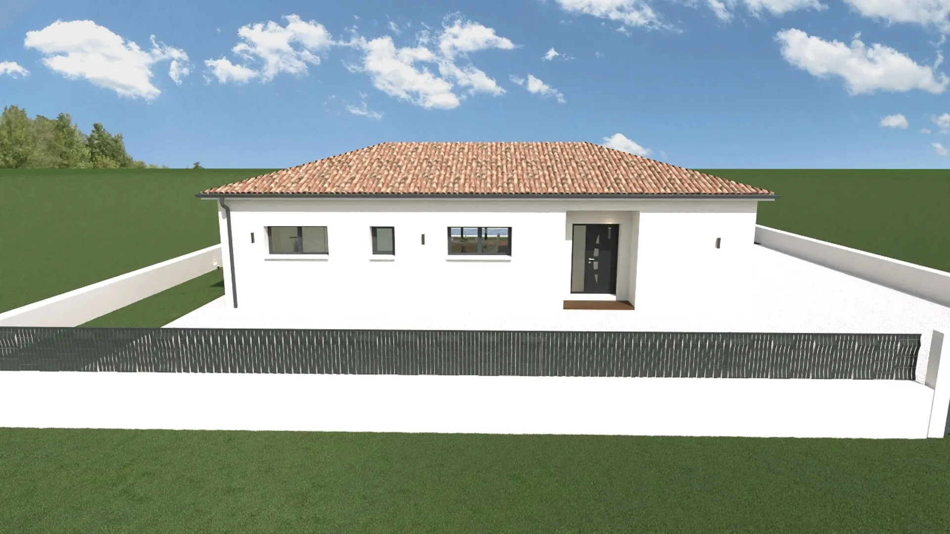 Maison moderne en U de plain pied pour un projet de construction à Saint-Jean