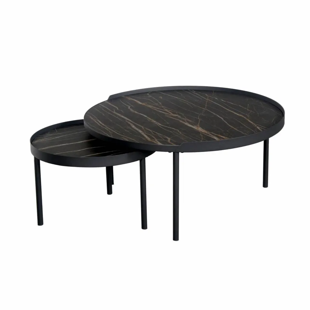 Vente d'un ensemble de tables basses rondes en céramique OLIVIA