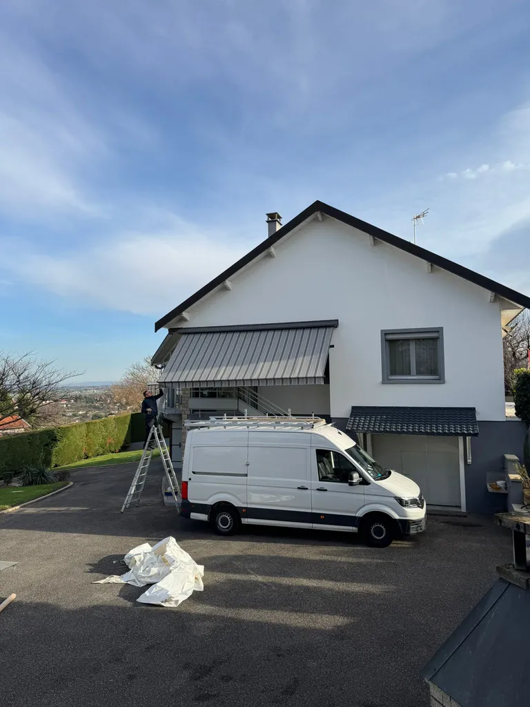Remplacement d’une toile Dickson d’un vieux store sans changer le cadre à Chaponnay près de Saint Priest