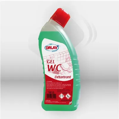 Gel WC détartrant Orlav 750 ml avec bec verseur utilisé pour l'entretien des sanitaires professionnels à Mont-de-Marsan, Landes (40), Nouvelle-Aquitaine, disponible partout en France.