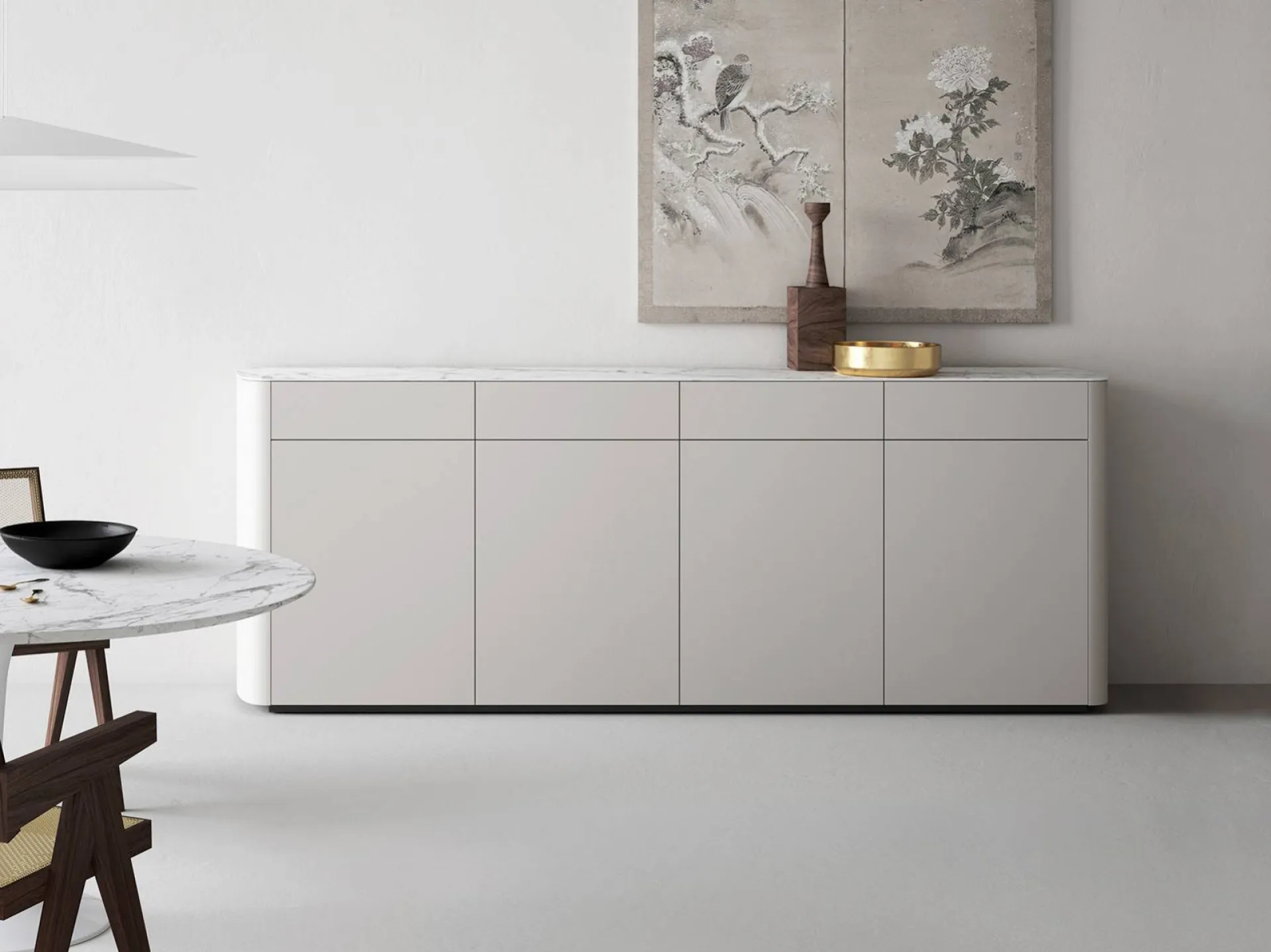 Exemple de modèle de buffet épuré design italien avec conception personnalisable à Sanary sur Mer dans le 83