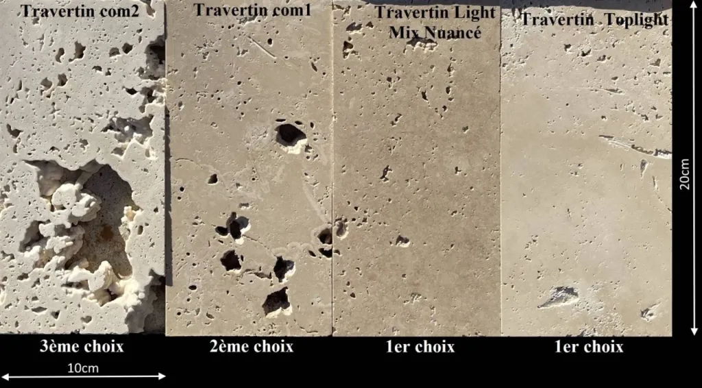 Travertin qualité pierre naturelle comparaison