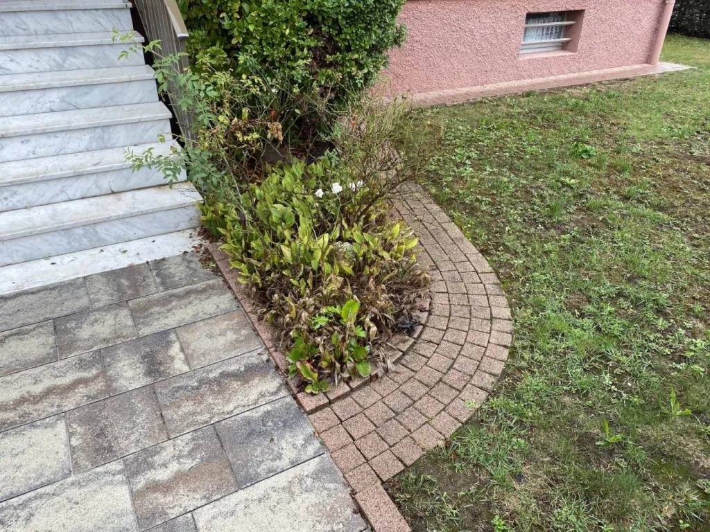 Aménagement d'entrée de maison en pavé à Strasbourg CLK 