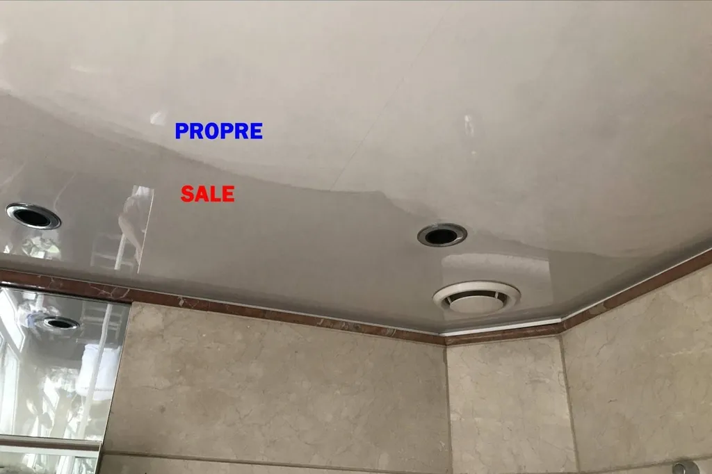 Nettoyage d'un plafond tendu en cours de réalisation à Albi