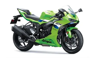 moto sportive Kawasaki ZX6R 2026 verte - photo studio