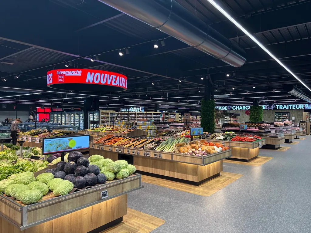 Remise en peinture en noir profond de l’intermarché de Genlis dans le 21