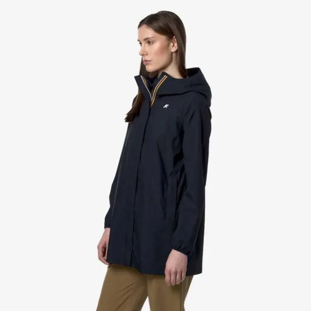 Imperméable mi-long Sophie Stretch Dot Blue Depth K.Way  chez Urban Chic à Dieppe