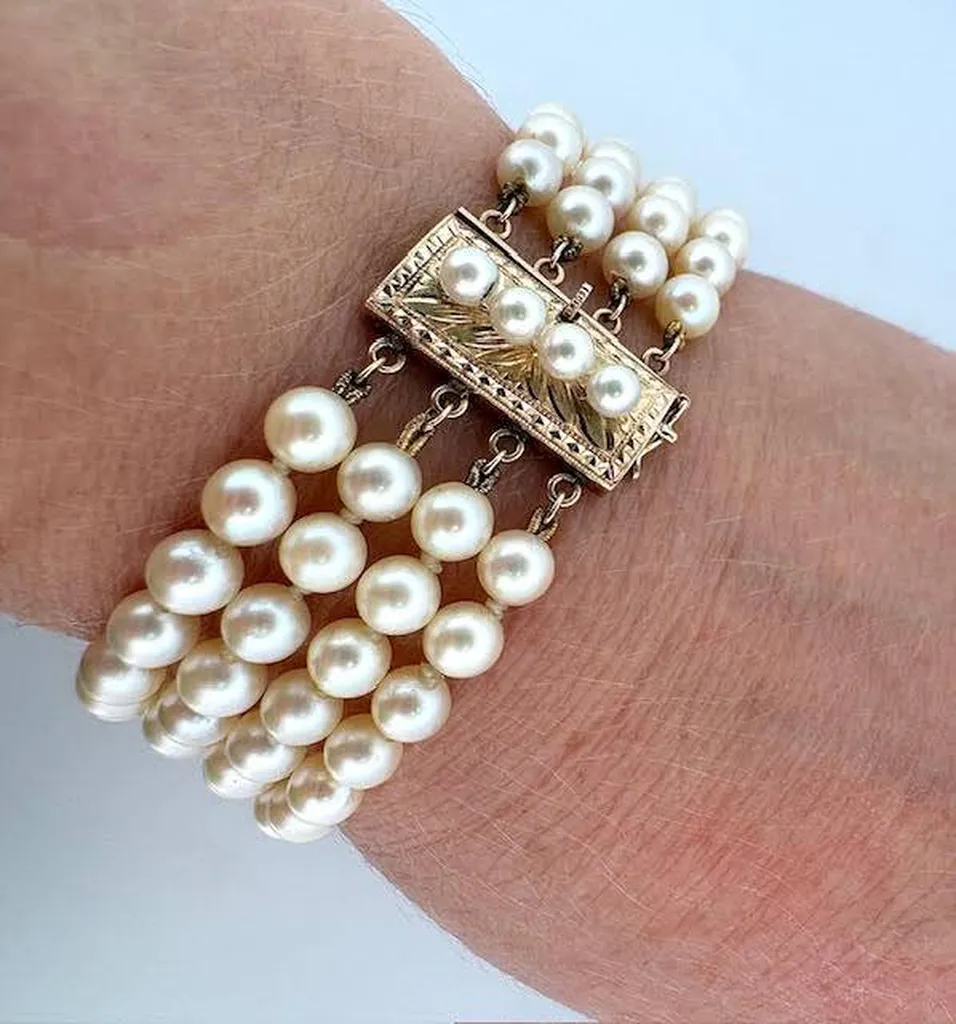 Bracelet en perles de culture et or 14K disponible chez Or Ligne (Arcachon)