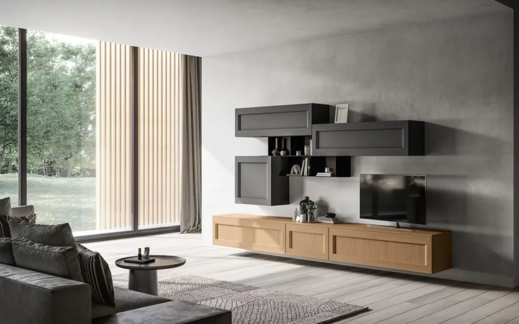 Living Frida Séjour contemporain en bois ou laqué selon vos goûts par Arcachon Cuisines, votre concepteur d'intérieur sur le Bassin d'Arcachon