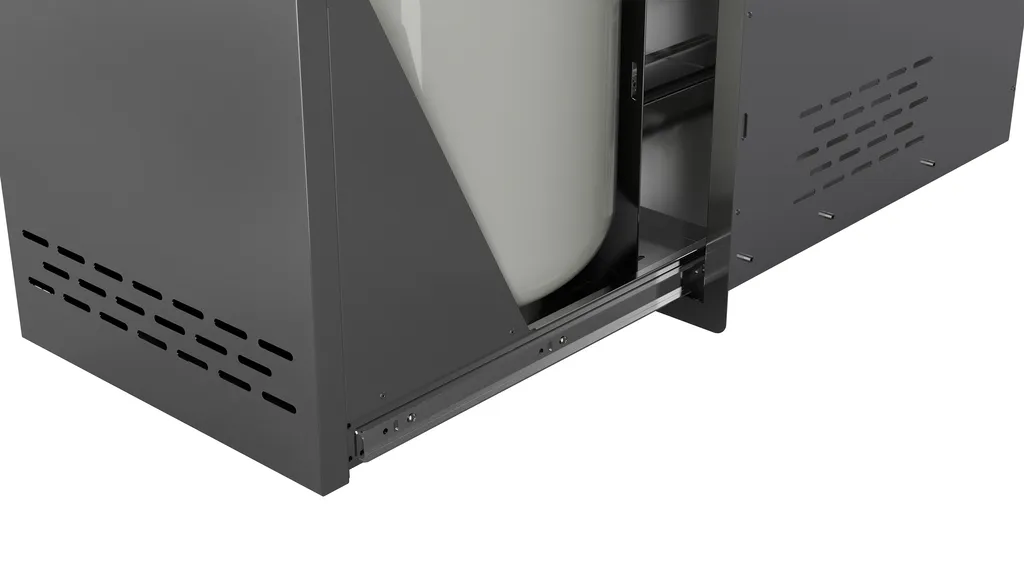 Tiroir pour bouteuille de gaz ou poubelle en acier inoxydable